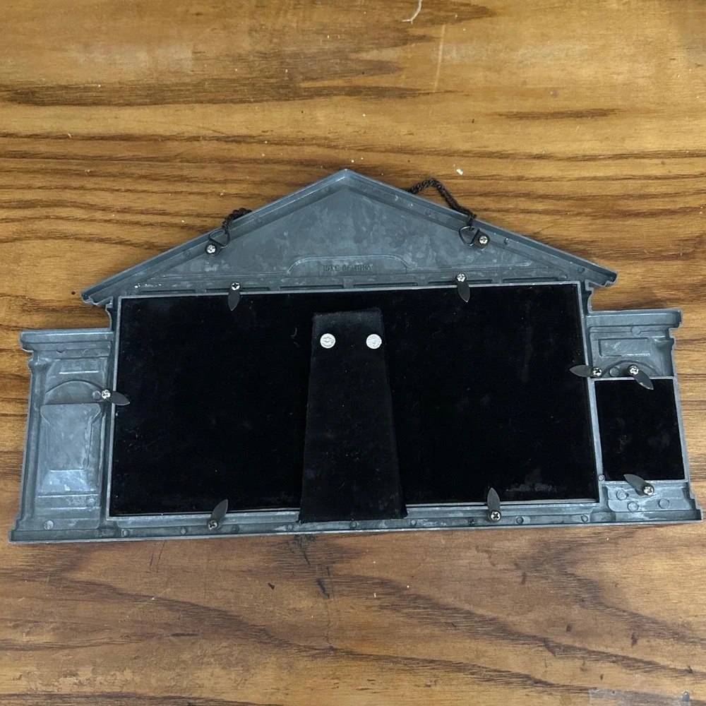 School House Vintage Picture Frame Silver Pewter Tone School Years Good
